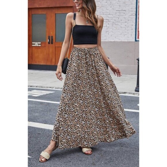 Women's Flowy Pleated Maxi Skirt High Waist Summer Beach Skirt 2XL - Picture 5 of 6